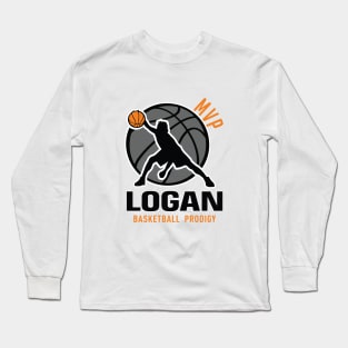 Logan MVP Custom Player Basketball Prodigy Your Name Long Sleeve T-Shirt